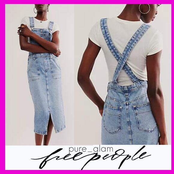 Free People Dresses & Skirts - Free People skirtall in denim boho